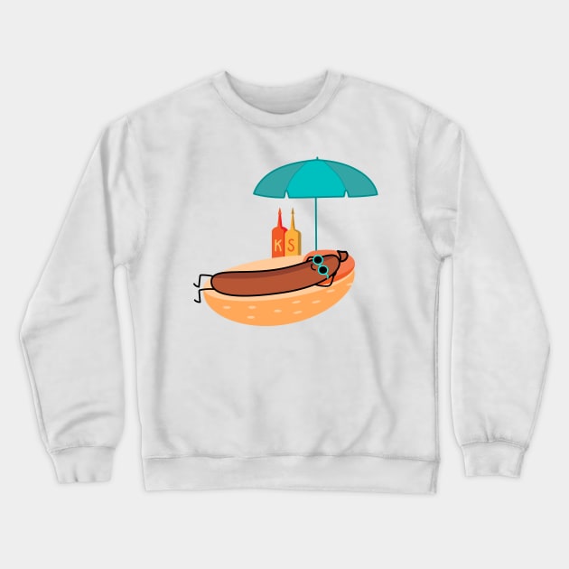 Bratwurst on the beach Crewneck Sweatshirt by spontania